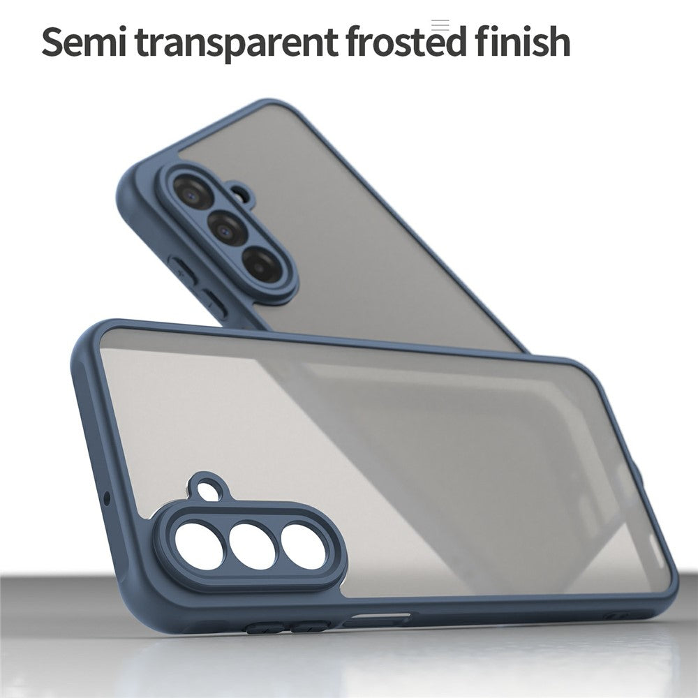 For Samsung Galaxy A17 5G Case Drop Proof Airbags Frosted Translucent PC + TPU Phone Back Cover - Blue
