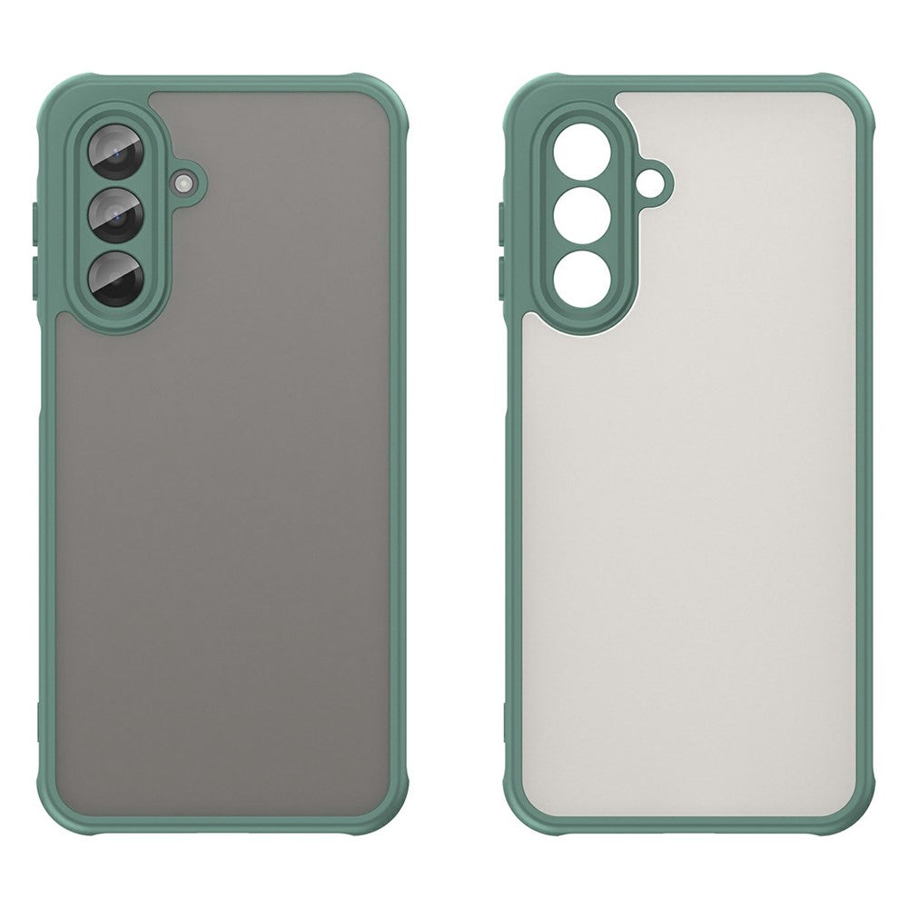 For Samsung Galaxy A17 5G Case Drop Proof Airbags Frosted Translucent PC + TPU Phone Back Cover - Green
