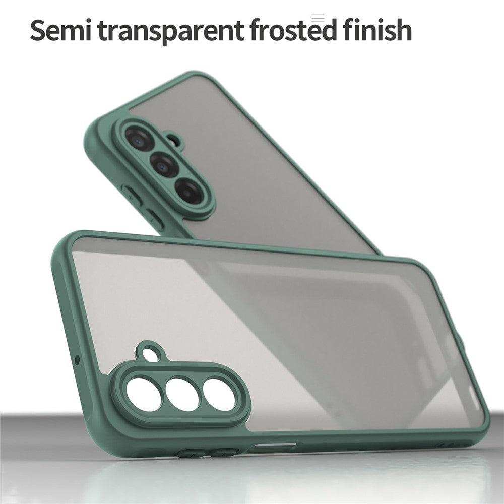 For Samsung Galaxy A17 5G Case Drop Proof Airbags Frosted Translucent PC + TPU Phone Back Cover - Green