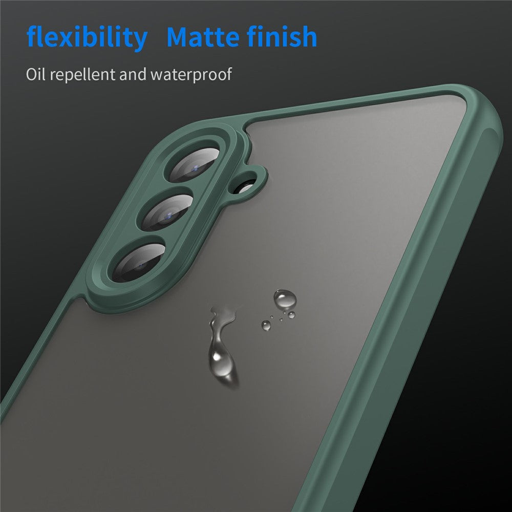 For Samsung Galaxy A17 5G Case Drop Proof Airbags Frosted Translucent PC + TPU Phone Back Cover - Green