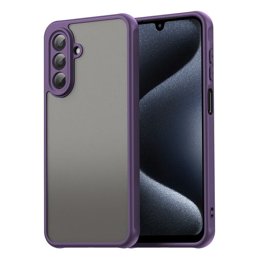 For Samsung Galaxy A17 5G Case Drop Proof Airbags Frosted Translucent PC + TPU Phone Back Cover - Purple