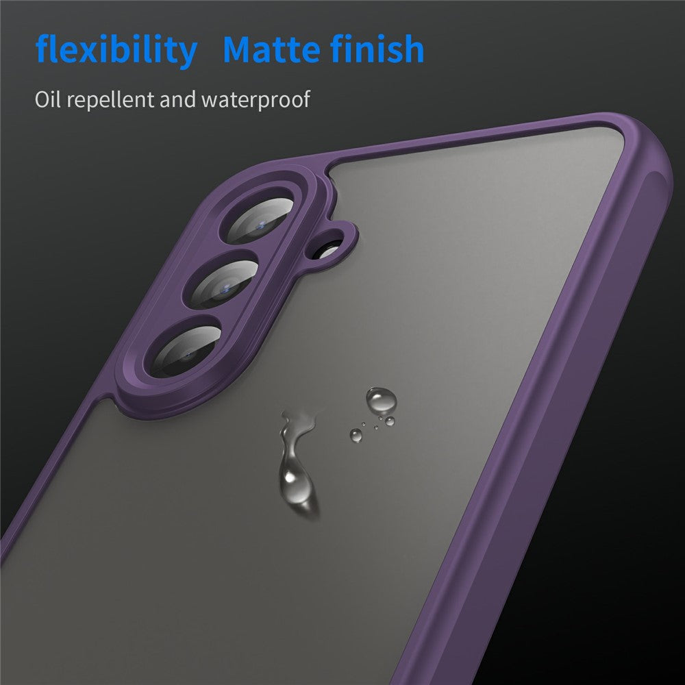For Samsung Galaxy A17 5G Case Drop Proof Airbags Frosted Translucent PC + TPU Phone Back Cover - Purple
