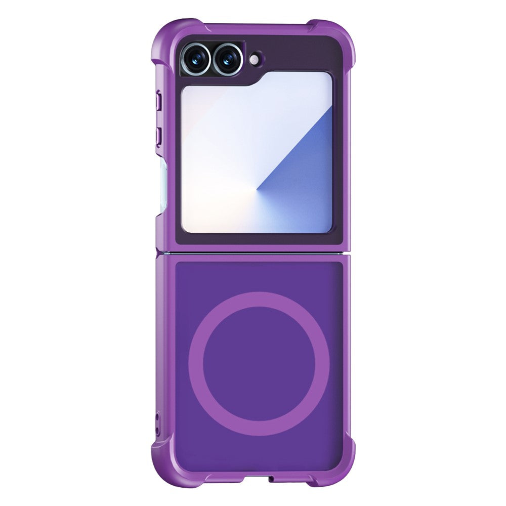 For Samsung Galaxy Z Flip7 FE 5G / Z Flip6 5G Magnetic Case Shockproof Matte PC + TPU Phone Cover - Purple
