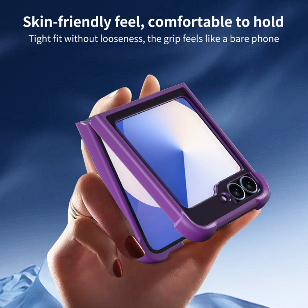 For Samsung Galaxy Z Flip7 FE 5G / Z Flip6 5G Magnetic Case Shockproof Matte PC + TPU Phone Cover - Purple