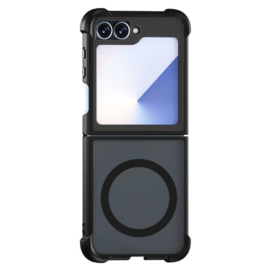 For Samsung Galaxy Z Flip7 FE 5G / Z Flip6 5G Magnetic Case Shockproof Matte PC + TPU Phone Cover - Black