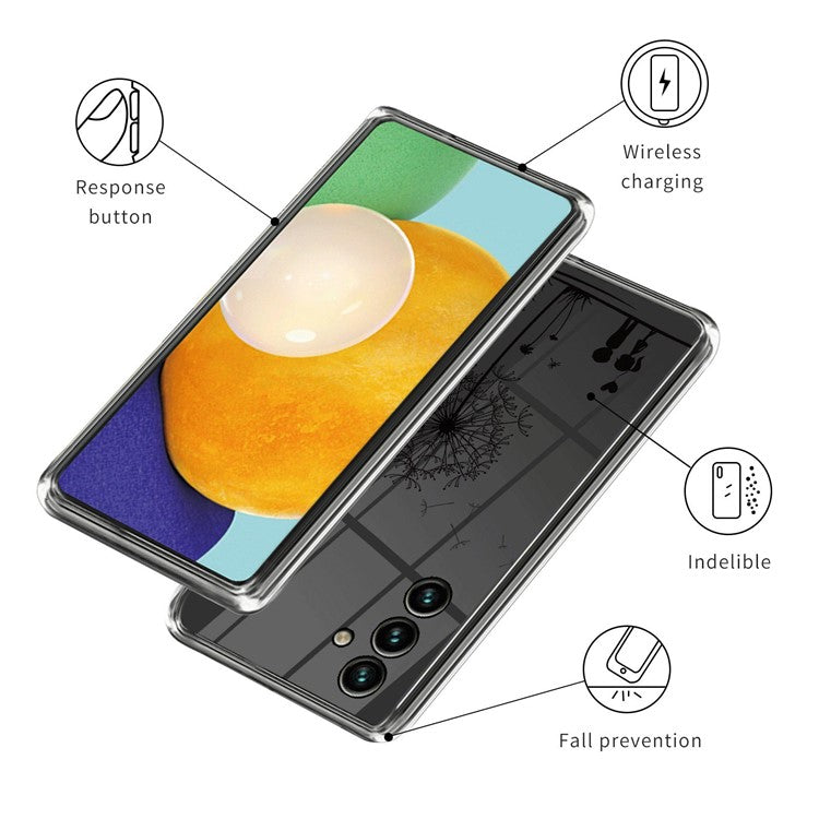 For Samsung Galaxy A14 5G / A14 4G Phone Case Shockproof Case Anti-Scratch IMD Pattern Printing Flexible TPU Cover - Dandelion and Children