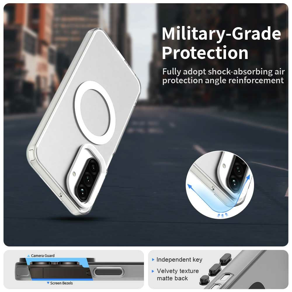 For Samsung Galaxy A17 5G Case Compatible with MagSafe Anti Drop Hybrid Phone Back Cover - White