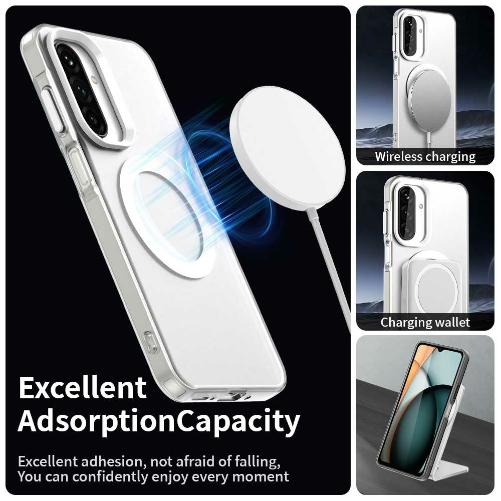 For Samsung Galaxy A17 5G Case Compatible with MagSafe Anti Drop Hybrid Phone Back Cover - White