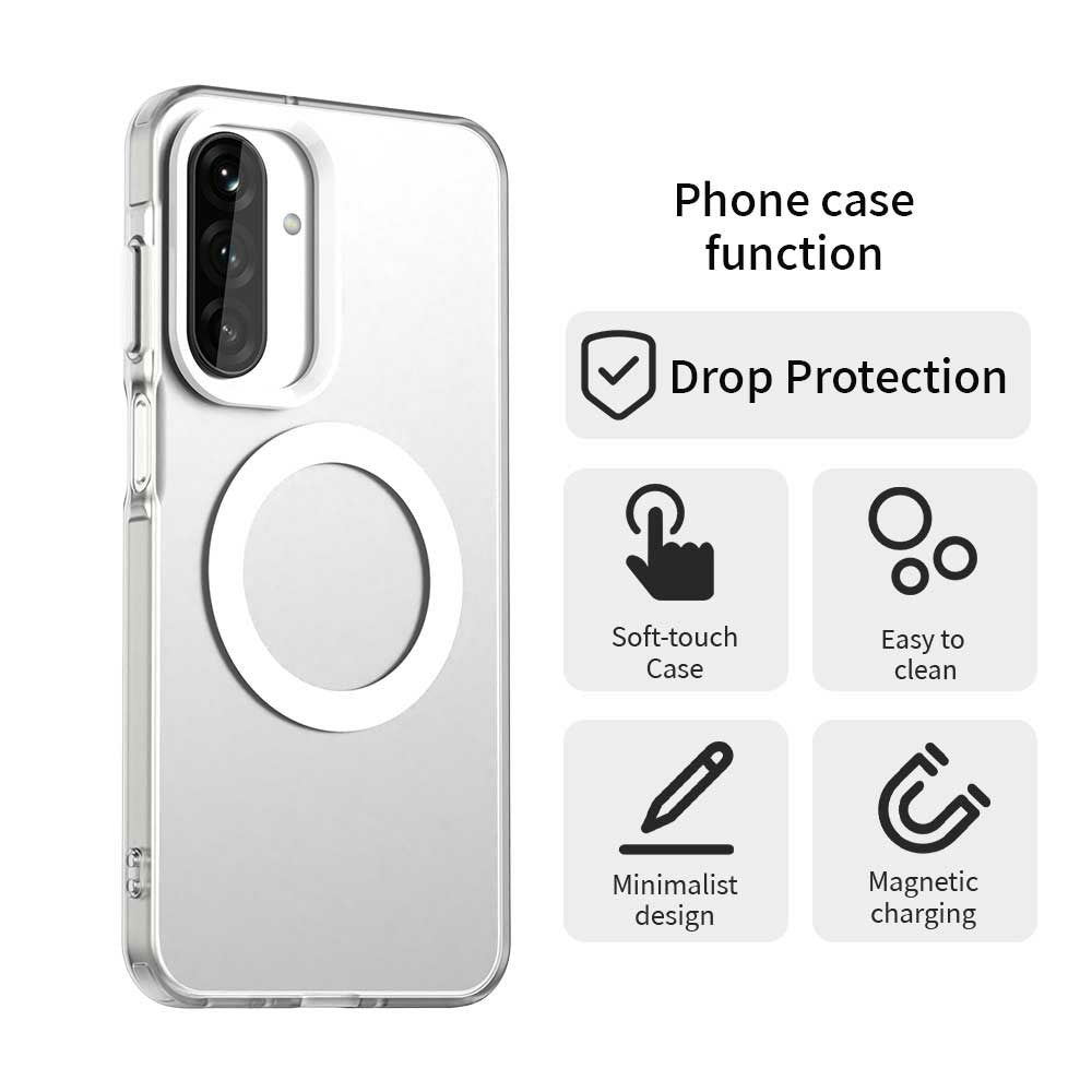 For Samsung Galaxy A17 5G Case Compatible with MagSafe Anti Drop Hybrid Phone Back Cover - White