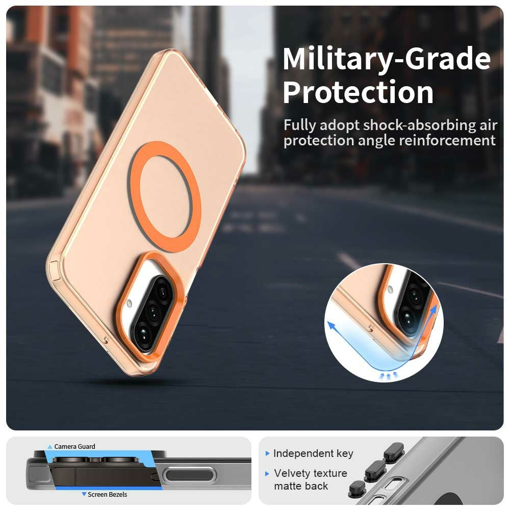 For Samsung Galaxy A17 5G Case Compatible with MagSafe Anti Drop Hybrid Phone Back Cover - Orange