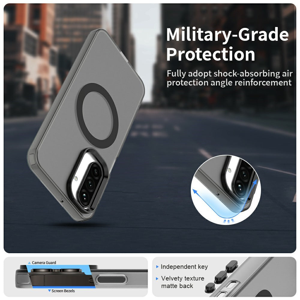 For Samsung Galaxy A17 5G Case Compatible with MagSafe Anti Drop Hybrid Phone Back Cover - Black