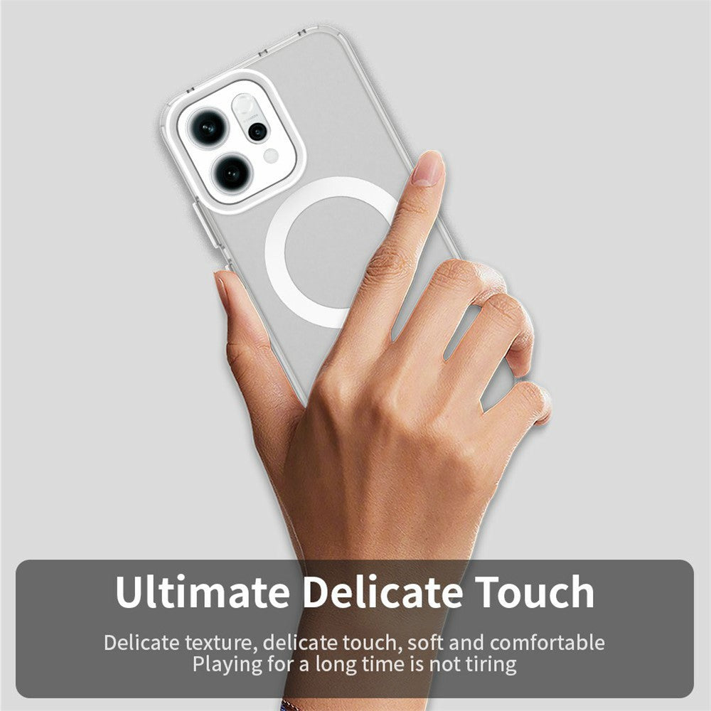 For Oppo Reno14 5G (Global) Case Compatible with MagSafe Anti Drop Hybrid Phone Back Cover - White