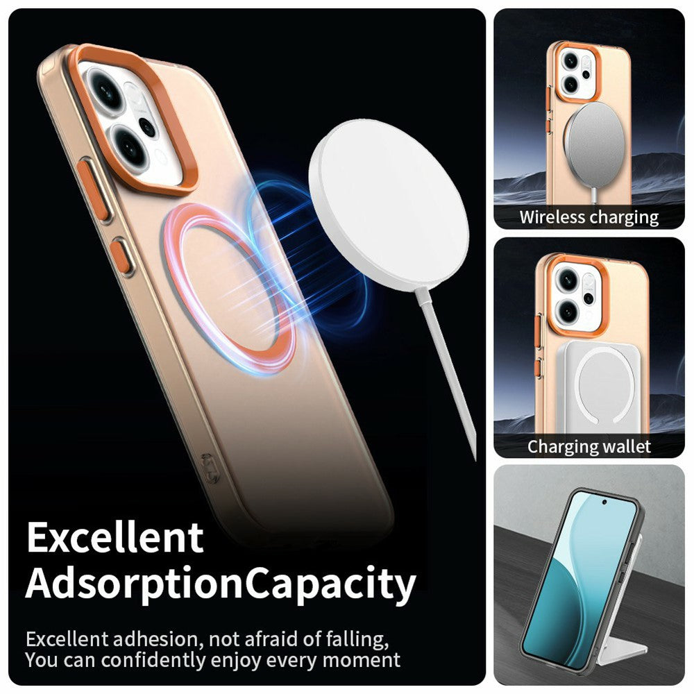 For Oppo Reno14 5G (Global) Case Compatible with MagSafe Anti Drop Hybrid Phone Back Cover - Orange