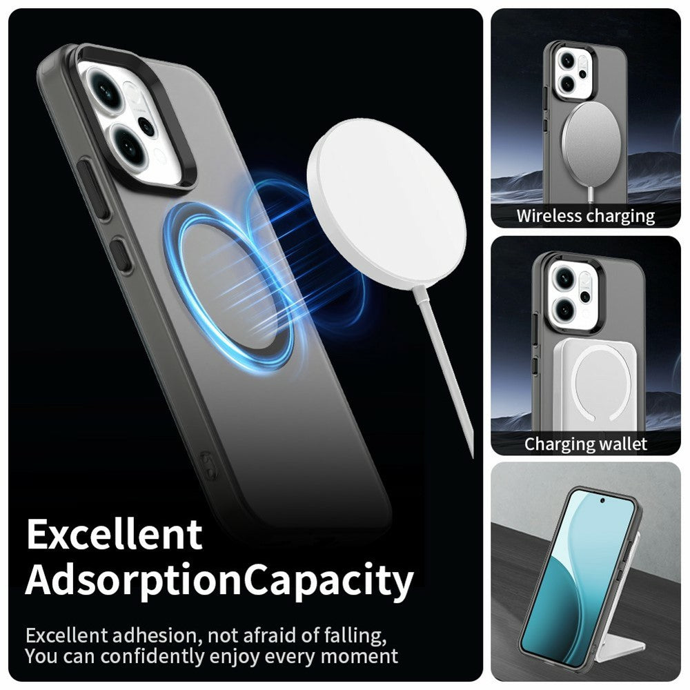 For Oppo Reno14 5G (Global) Case Compatible with MagSafe Anti Drop Hybrid Phone Back Cover - Black