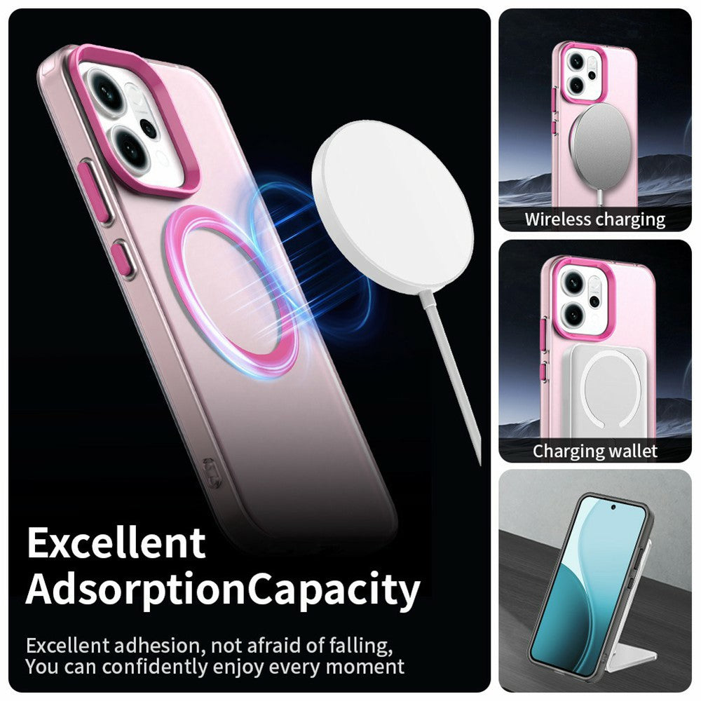 For Oppo Reno14 5G (Global) Case Compatible with MagSafe Anti Drop Hybrid Phone Back Cover - Red