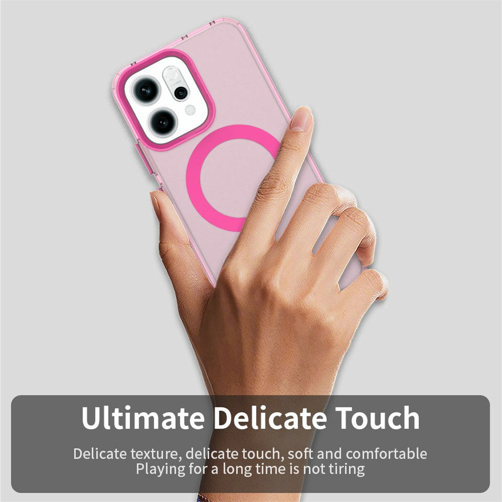For Oppo Reno14 5G (Global) Case Compatible with MagSafe Anti Drop Hybrid Phone Back Cover - Red
