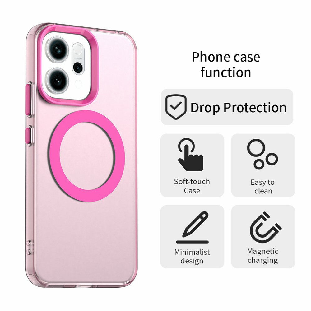 For Oppo Reno14 5G (Global) Case Compatible with MagSafe Anti Drop Hybrid Phone Back Cover - Red