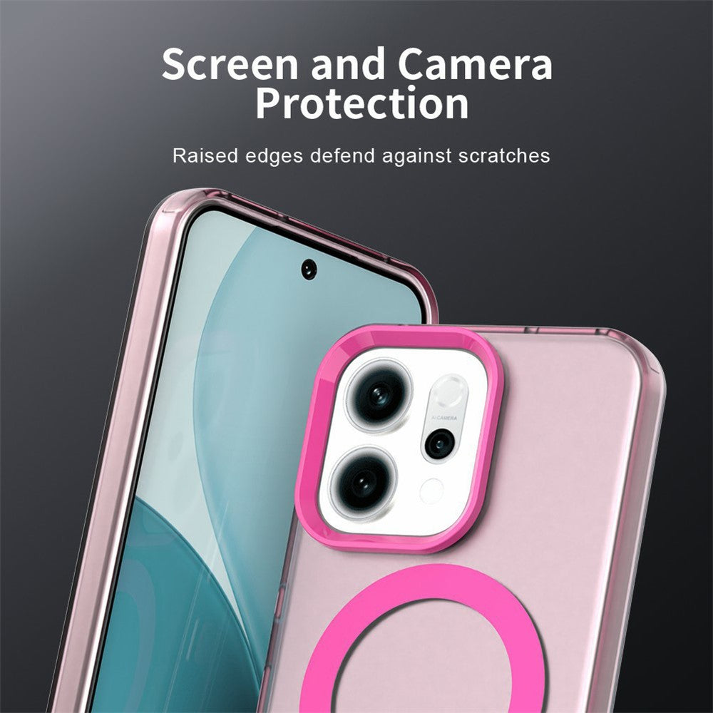 For Oppo Reno14 5G (Global) Case Compatible with MagSafe Anti Drop Hybrid Phone Back Cover - Red
