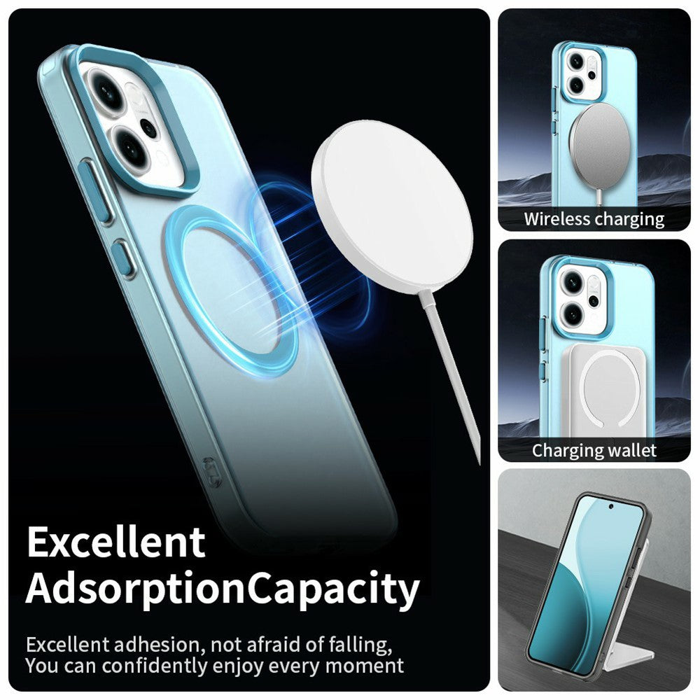 For Oppo Reno14 5G (Global) Case Compatible with MagSafe Anti Drop Hybrid Phone Back Cover - Blue