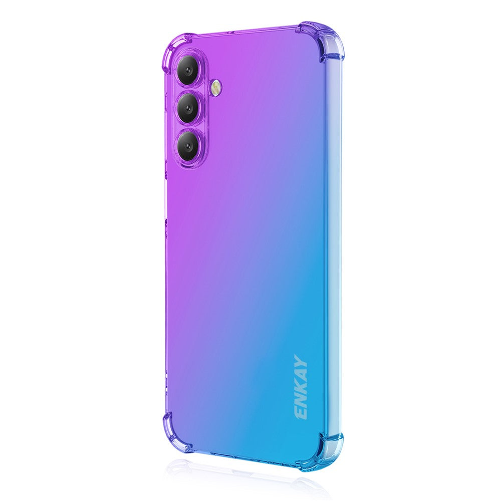 For Samsung Galaxy A17 5G TPU Case ENKAY Thickened Four Corner Drop-proof Phone Back Cover - Purple / Blue