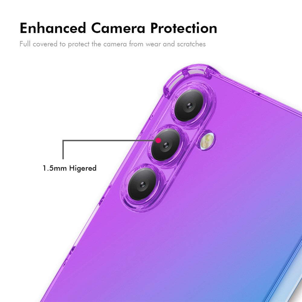 For Samsung Galaxy A17 5G TPU Case ENKAY Thickened Four Corner Drop-proof Phone Back Cover - Blue / Pink