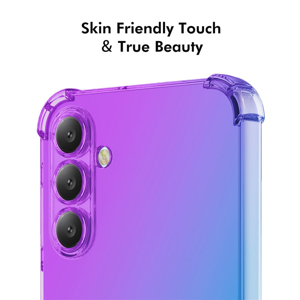 For Samsung Galaxy A17 5G TPU Case ENKAY Thickened Four Corner Drop-proof Phone Back Cover - Blue / Pink
