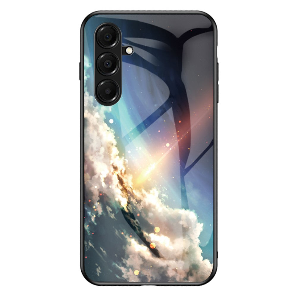 For Samsung Galaxy A17 5G Case Starry Sky Pattern Tempered Glass Phone Cover - Bright Starry Sky