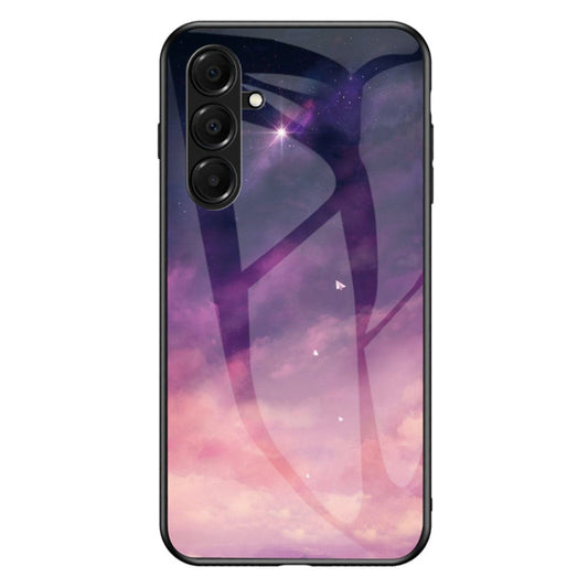 For Samsung Galaxy A17 5G Case Starry Sky Pattern Tempered Glass Phone Cover - Dream Starry Sky
