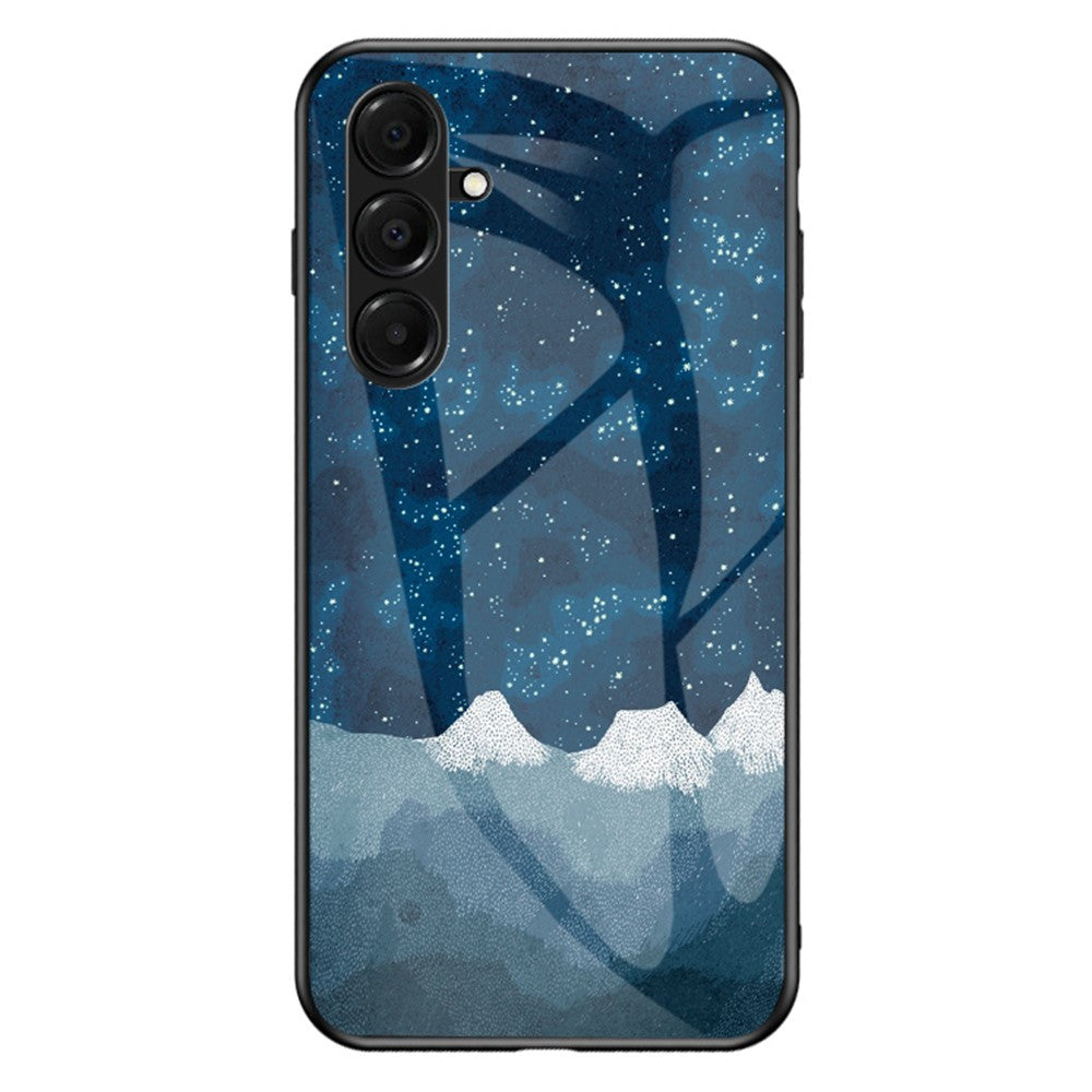 For Samsung Galaxy A17 5G Case Starry Sky Pattern Tempered Glass Phone Cover - Scattering Starry