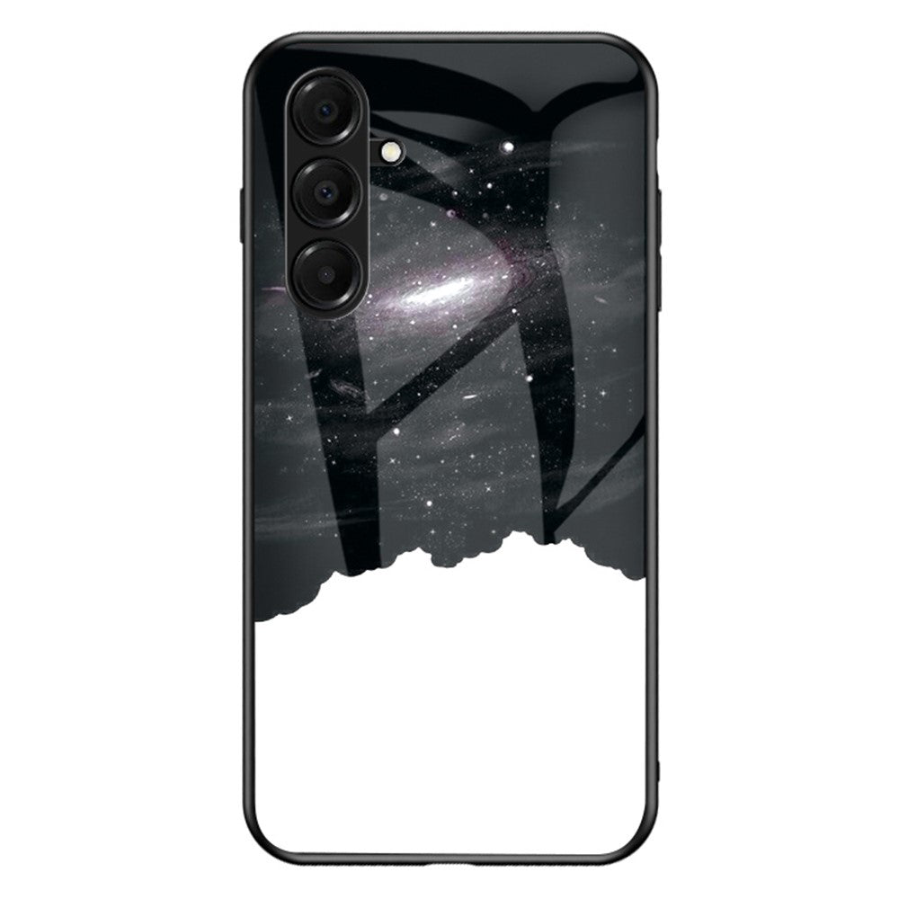 For Samsung Galaxy A17 5G Case Starry Sky Pattern Tempered Glass Phone Cover - Cosmic Starry Sky