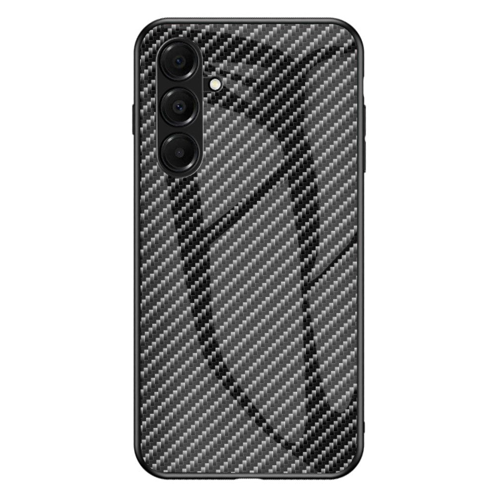 For Samsung Galaxy A17 5G Case Tempered Glass Shockproof Phone Cover - Black Fiber