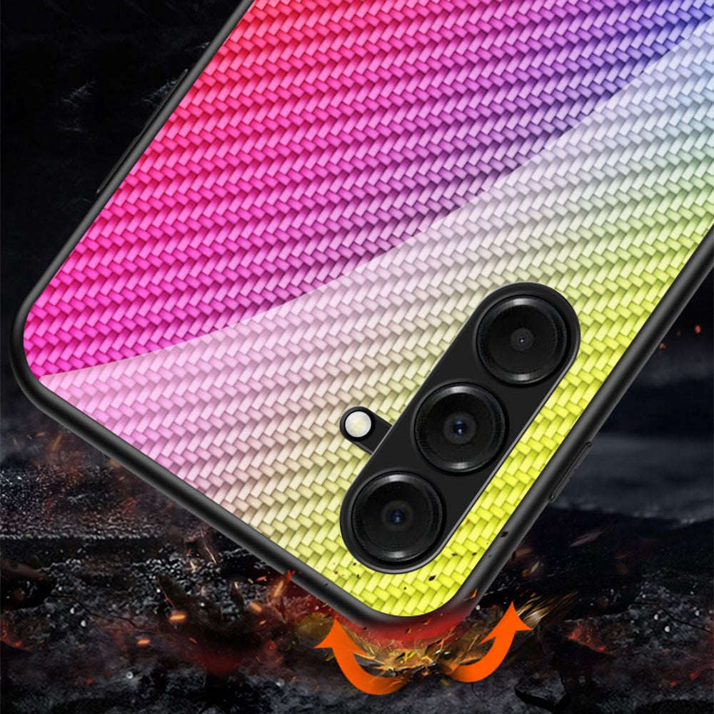 For Samsung Galaxy A17 5G Case Tempered Glass Shockproof Phone Cover - Colorful Fiber