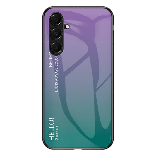 For Samsung Galaxy A17 5G Case Anti-Scratch Tempered Glass + PC + TPU Phone Cover - Gradient Purple