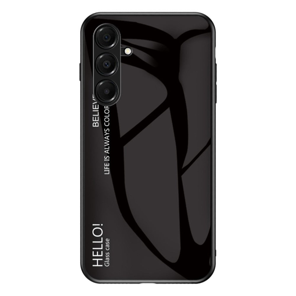 For Samsung Galaxy A17 5G Case Anti-Scratch Tempered Glass + PC + TPU Phone Cover - Black