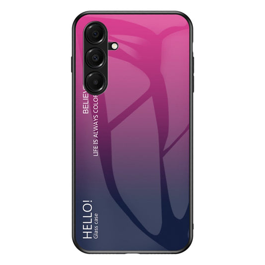 For Samsung Galaxy A17 5G Case Anti-Scratch Tempered Glass + PC + TPU Phone Cover - Gradient Rose