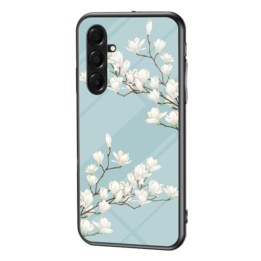 For Samsung Galaxy A17 5G Case Floral Pattern TPU + Tempered Glass Protective Phone Cover - Gardenias