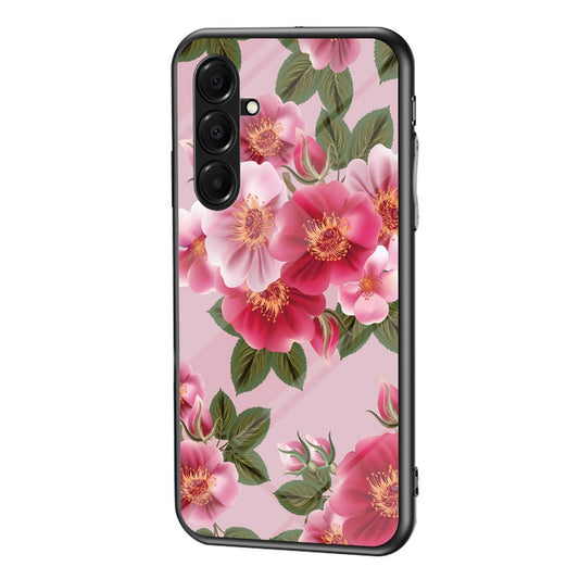 For Samsung Galaxy A17 5G Case Floral Pattern TPU + Tempered Glass Protective Phone Cover - Glamorous Peony