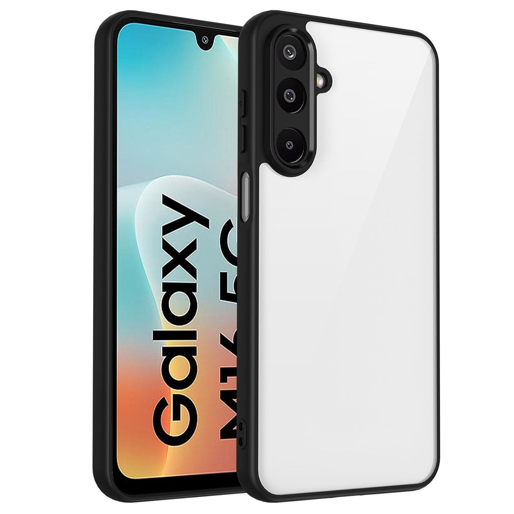 For Samsung Galaxy M16 5G / F16 5G Case Matte Skin Touch Clear PC + TPU Shockproof Phone Back Cover - Black