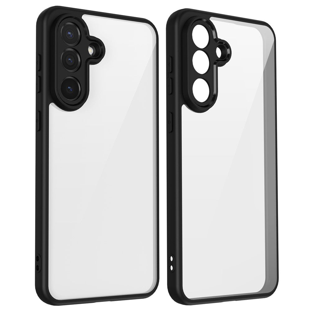 For Samsung Galaxy M56 5G Case Matte Skin Touch Clear PC + TPU Shockproof Phone Back Cover - Black