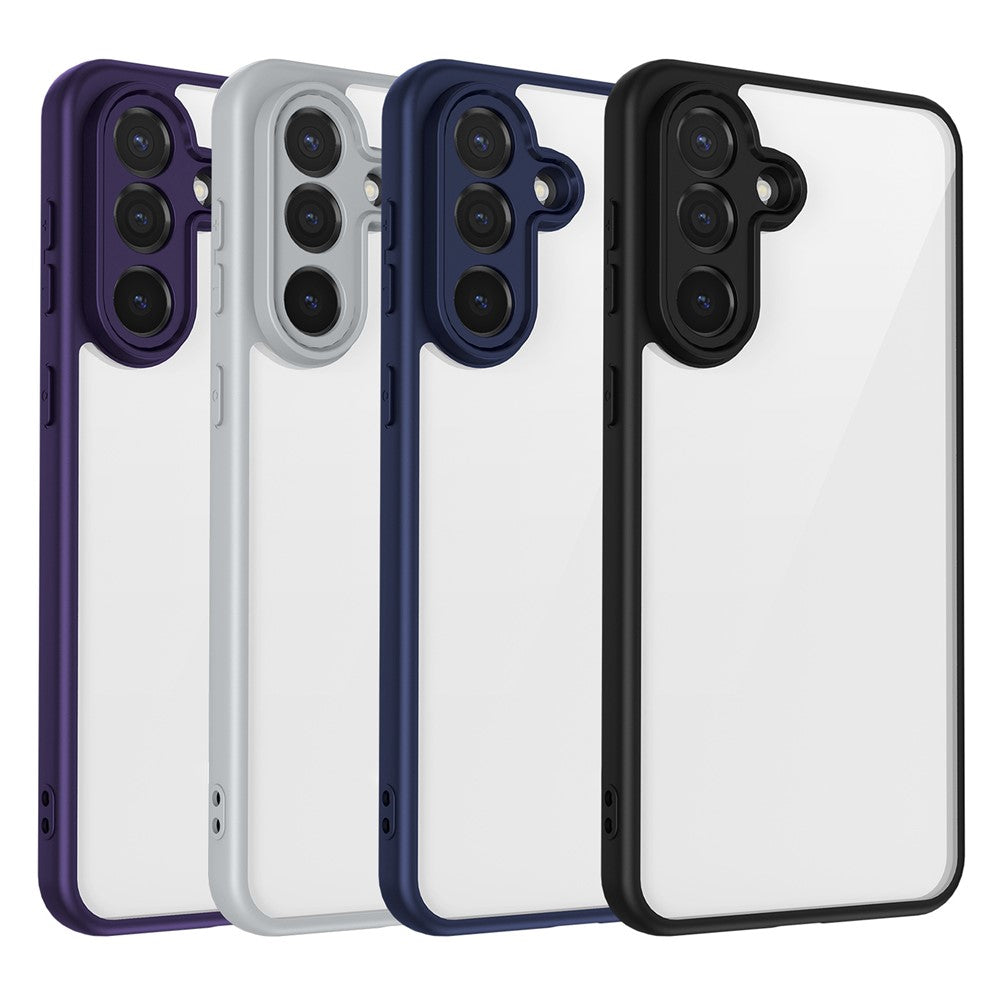 For Samsung Galaxy M56 5G Case Matte Skin Touch Clear PC + TPU Shockproof Phone Back Cover - Black