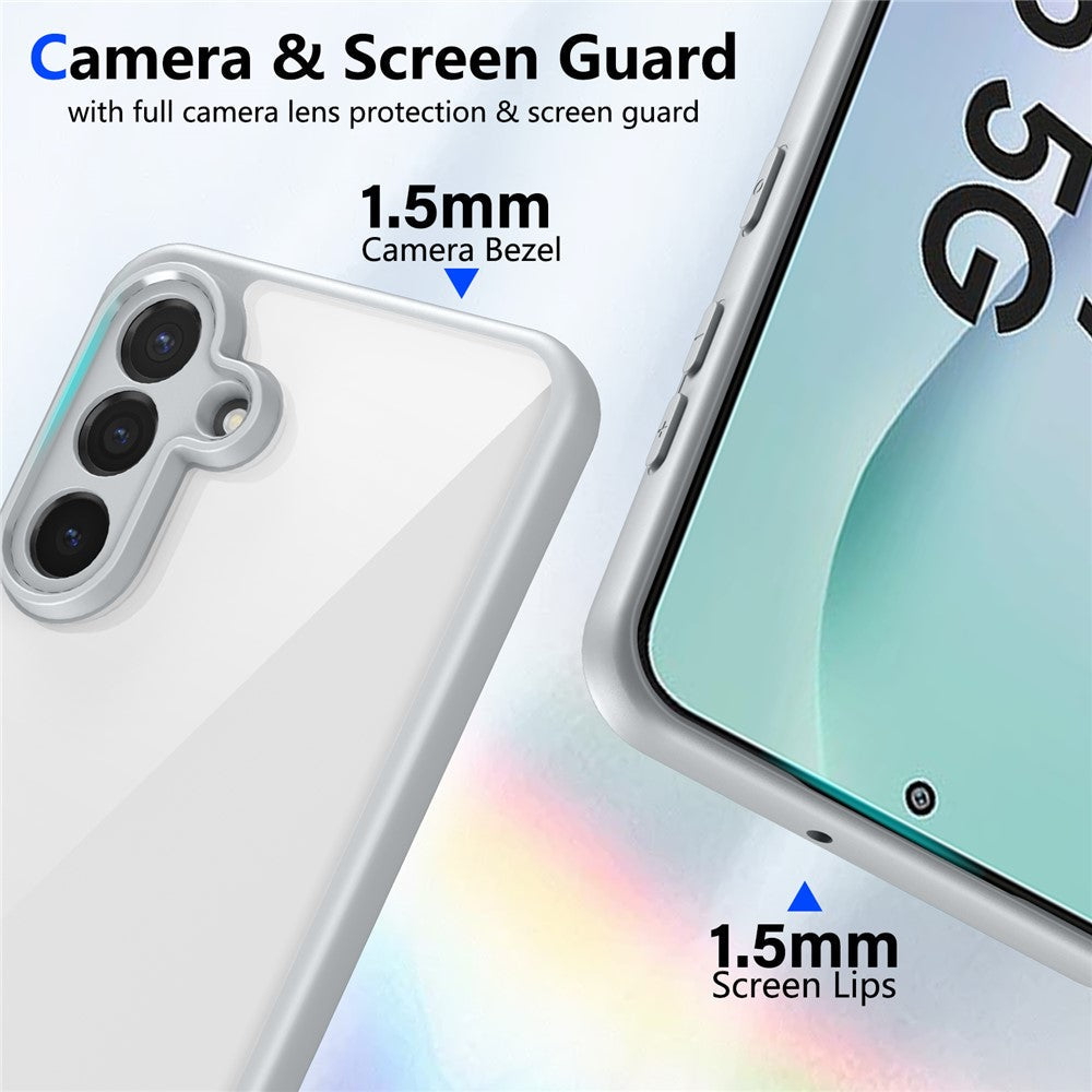 For Samsung Galaxy M56 5G Case Matte Skin Touch Clear PC + TPU Shockproof Phone Back Cover - Grey