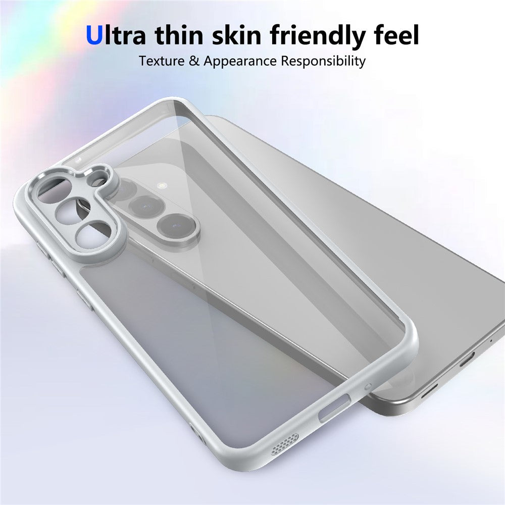 For Samsung Galaxy M56 5G Case Matte Skin Touch Clear PC + TPU Shockproof Phone Back Cover - Grey