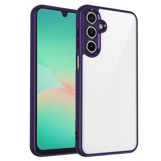 For Samsung Galaxy A26 5G / A17 5G Case Matte Skin Touch Clear PC + TPU Shockproof Phone Back Cover - Purple