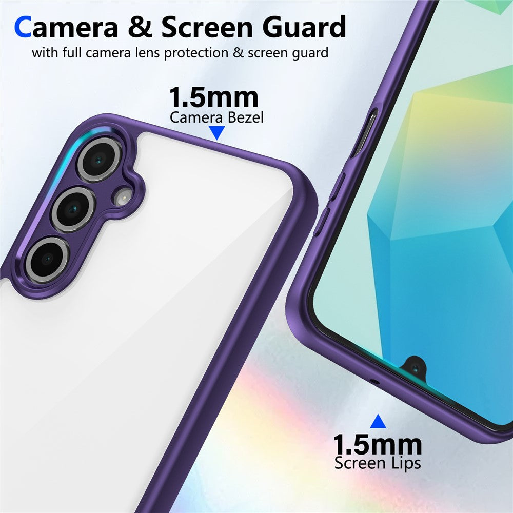 For Samsung Galaxy A26 5G / A17 5G Case Matte Skin Touch Clear PC + TPU Shockproof Phone Back Cover - Purple