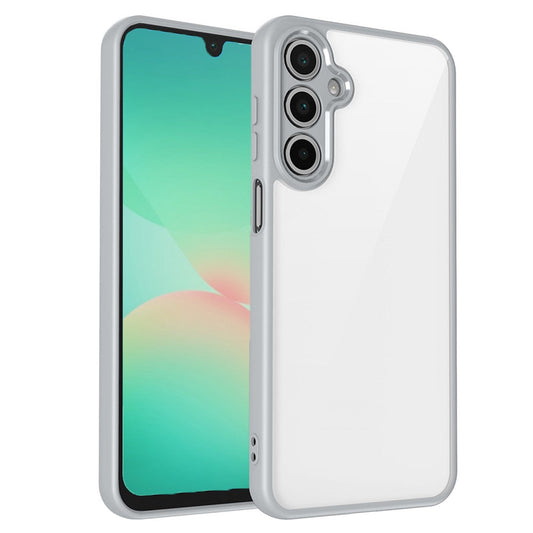 For Samsung Galaxy A26 5G / A17 5G Case Matte Skin Touch Clear PC + TPU Shockproof Phone Back Cover - Grey
