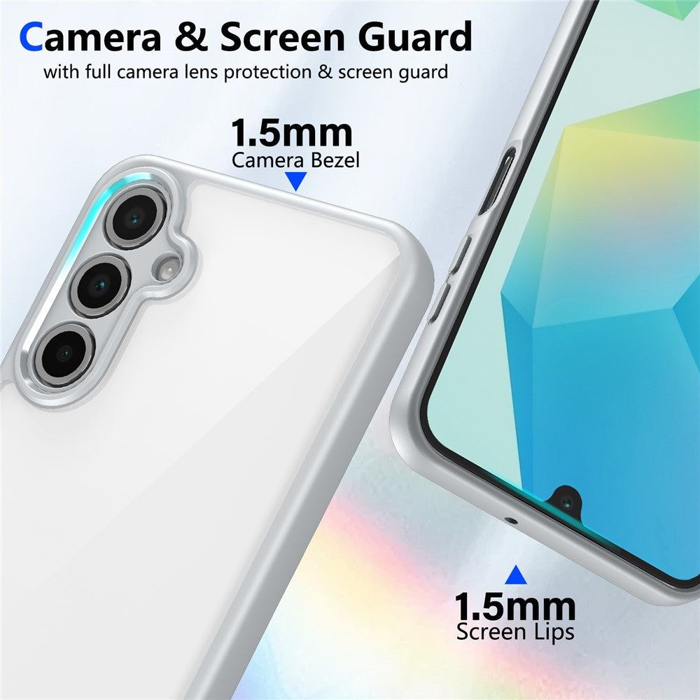 For Samsung Galaxy A26 5G / A17 5G Case Matte Skin Touch Clear PC + TPU Shockproof Phone Back Cover - Grey