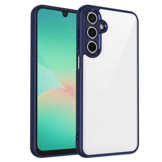 For Samsung Galaxy A26 5G / A17 5G Case Matte Skin Touch Clear PC + TPU Shockproof Phone Back Cover - Blue
