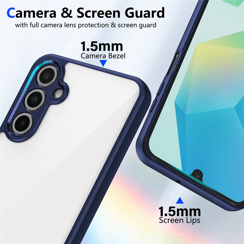 For Samsung Galaxy A26 5G / A17 5G Case Matte Skin Touch Clear PC + TPU Shockproof Phone Back Cover - Blue