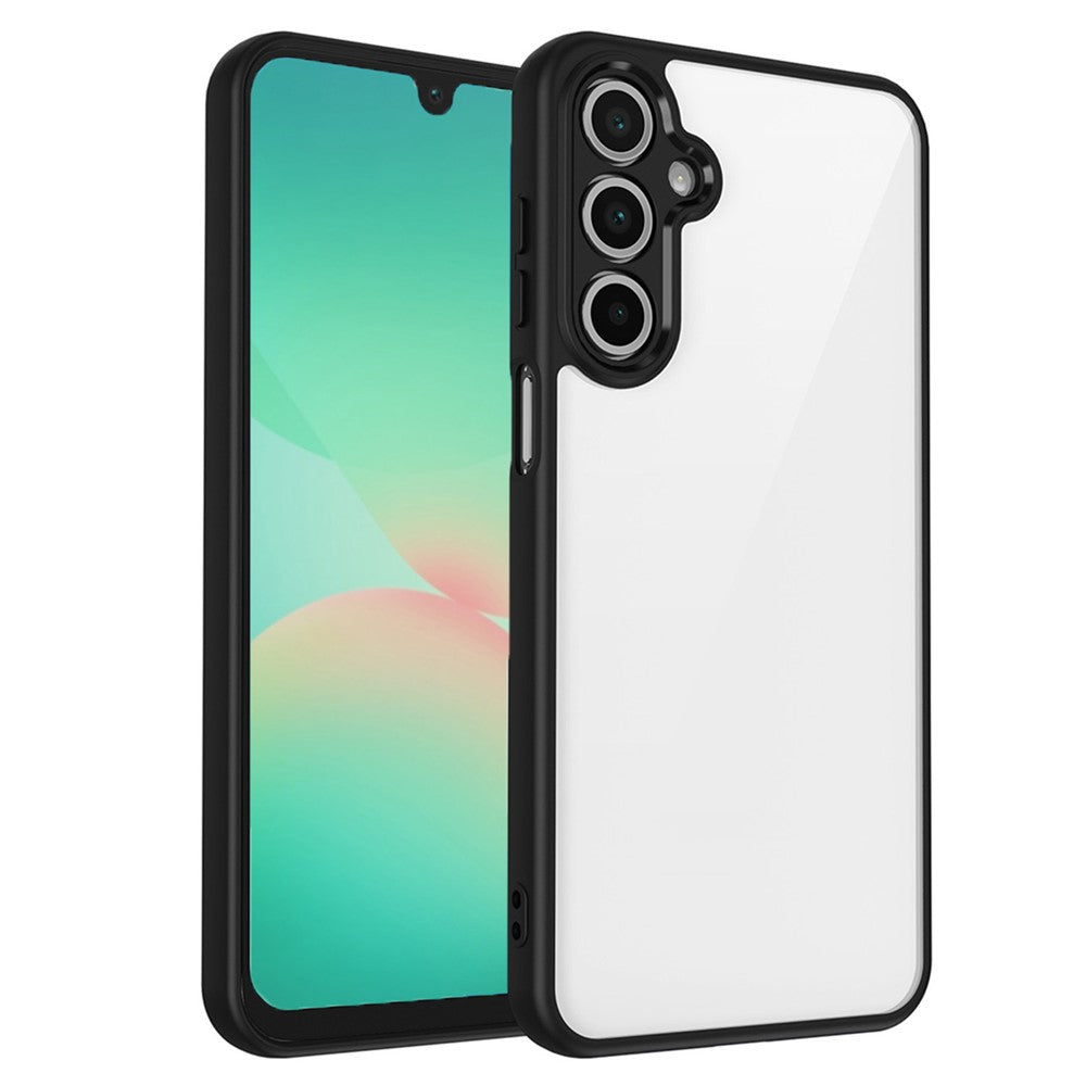 For Samsung Galaxy A26 5G / A17 5G Case Matte Skin Touch Clear PC + TPU Shockproof Phone Back Cover - Black