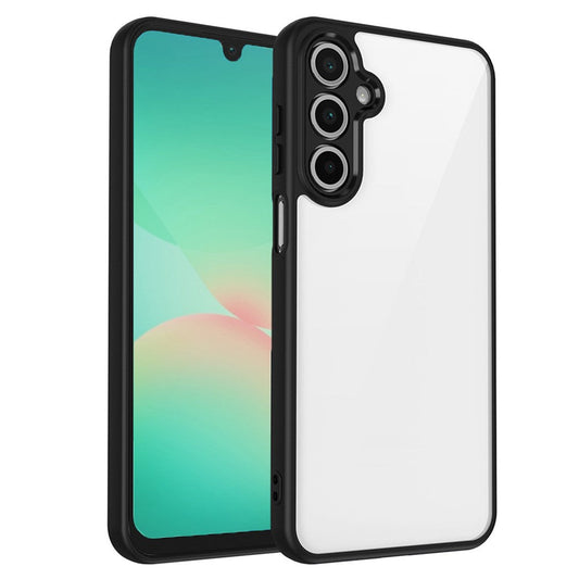 For Samsung Galaxy A26 5G / A17 5G Case Matte Skin Touch Clear PC + TPU Shockproof Phone Back Cover - Black